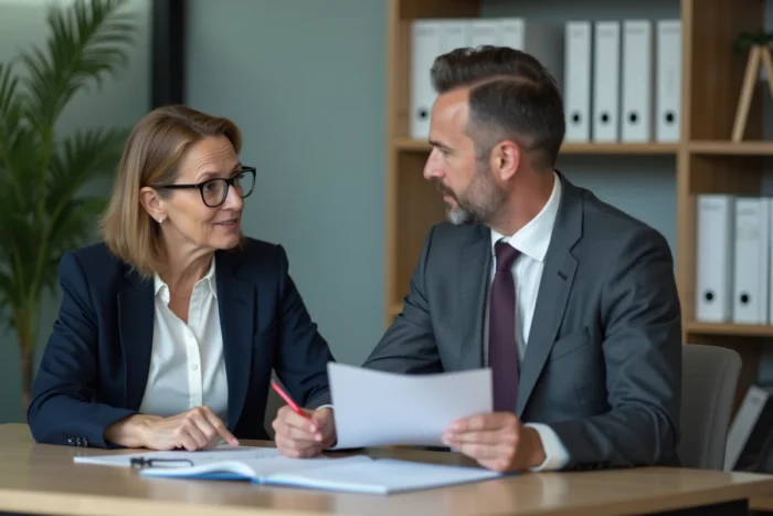 Femme en réunion avec un conseiller financier pour préparer sa retraite